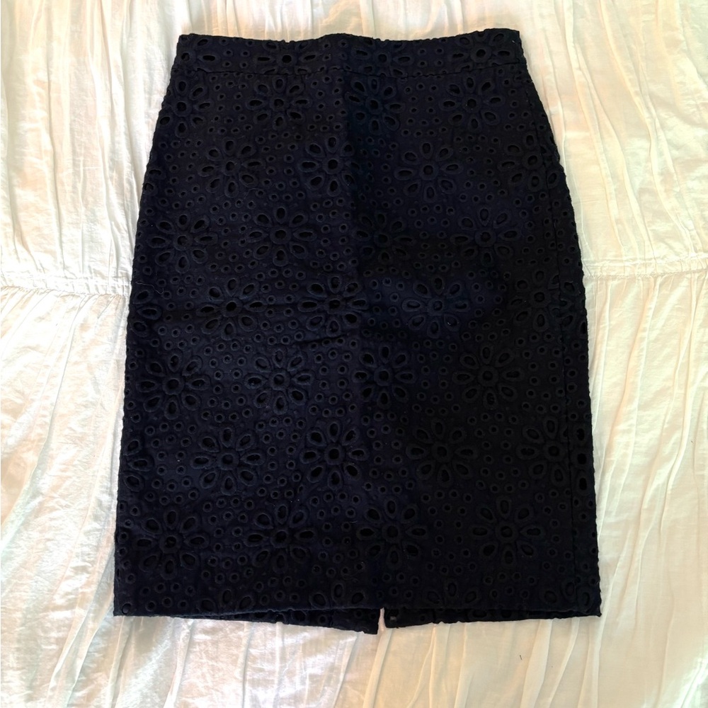 J Crew Eyelet Pencil Skirt